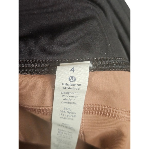 Lululemon Align High Rise Capri Leggings Brown Black Mesh Panel Size 4 - Picture 6 of 6